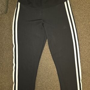 Kids Black Leggings with White Stripes